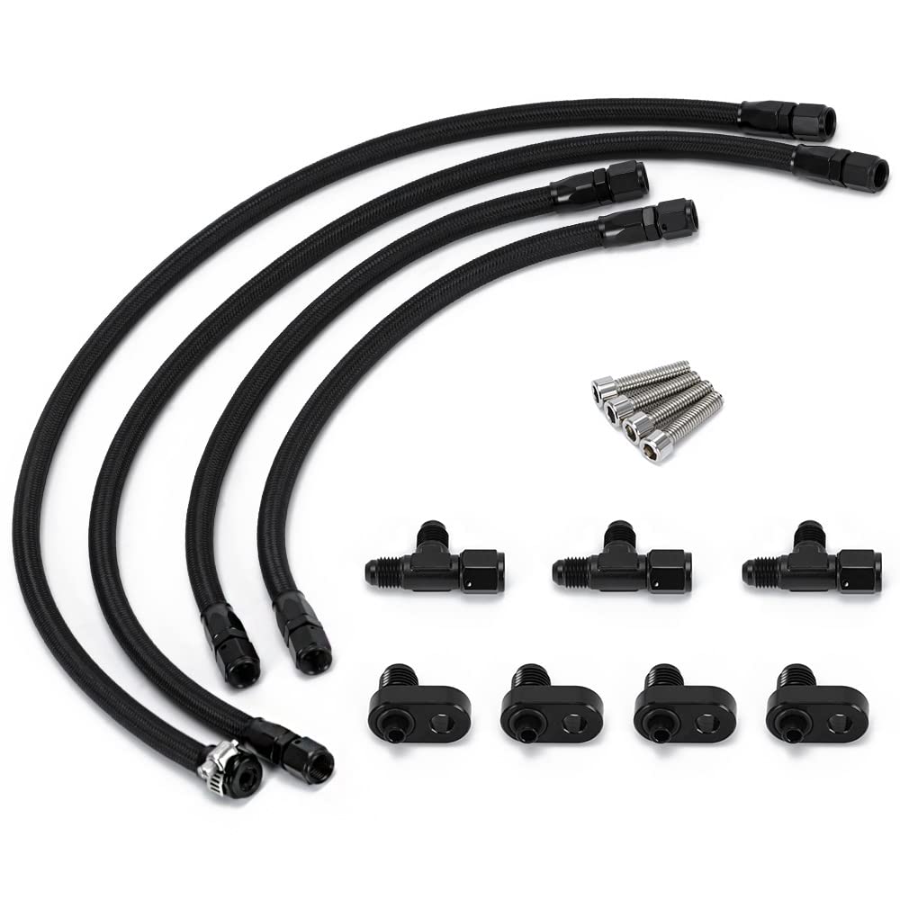Steam Vent Hose Kit 4 AN Aluminum Complete Coolant Crossover for LSX LS1 LS2 - product view
