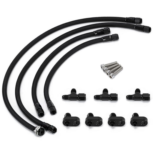 Steam Vent Hose Kit 4 AN Aluminum Complete Coolant Crossover for LSX LS1 LS2