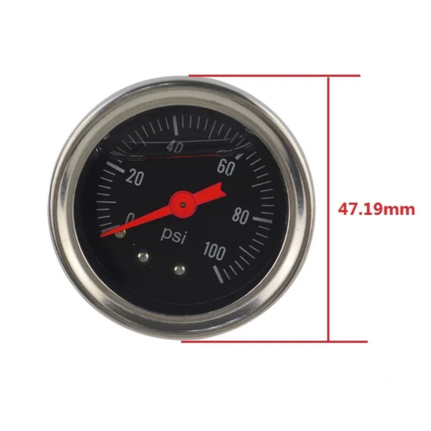 Black-face mechanical oil pressure gauge