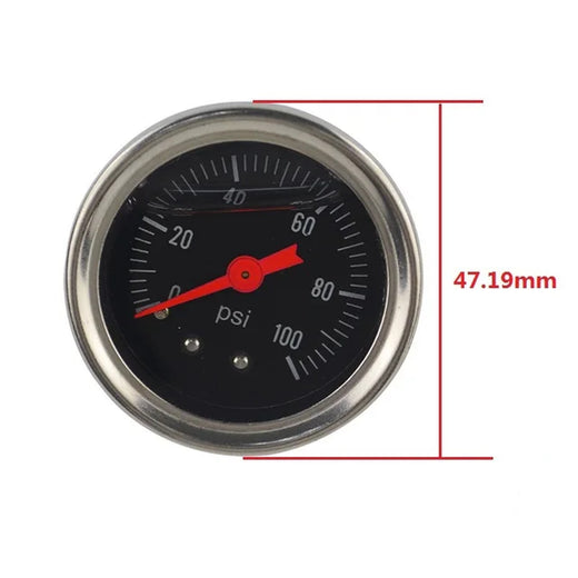 Mechanical Oil Pressure Gauge 0-100psi 45mm 2-Inch Black Liquid Filled Oil Gauge