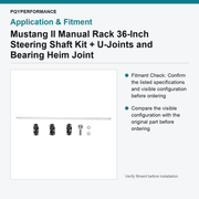 Mustang II Manual Rack 36-Inch Steering Shaft Kit + U-Joints and Bearing Heim Joint - view 3