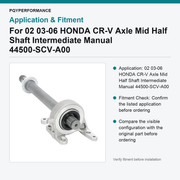 For 02 03-06 HONDA CR-V Axle Mid Half Shaft Intermediate Manual 44500-SCV-A00 - view 3