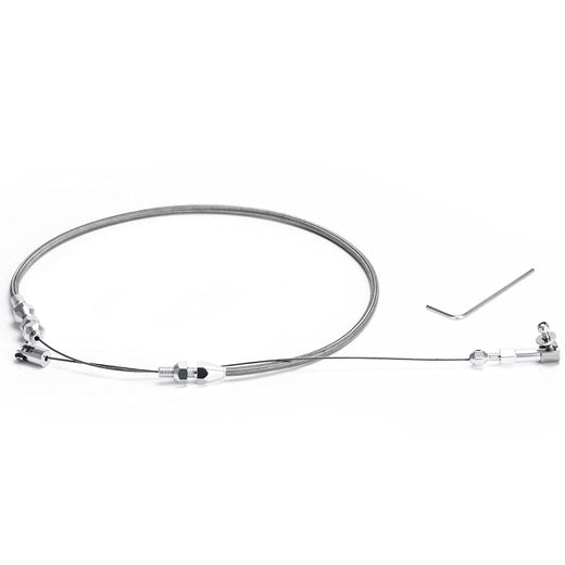 24-Inch Universal Stainless Steel Braided Throttle Cable Kit Adjustable Automotive