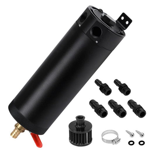 Universal 3/8-Inch NPT Billet Aluminum Baffled 2-Port Oil Catch Can