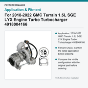 For 2018-2022 GMC Terrain 1.5L SGE LYX Engine Turbo Turbocharger 4918004166 - view 3