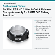 BK PINLESS HD 2.5-Inch Quick Release Clamp Assembly for 63MM O.D Tubing Aluminum - view 3
