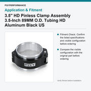 3.5'' HD Pinless Clamp Assembly 3.5-Inch 89MM O.D. Tubing HD Aluminum Black US - view 4
