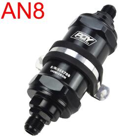 PQY PQY BLACK AN6 / AN8 / AN10 Inline Fuel Filter E85 Ethanol With 100 Micron Stainless steel elemen