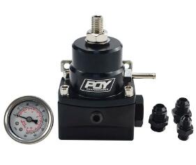PQY AN8 high pressure fuel regulator w/ boost - 8AN 8/8/6 EFI Fuel Pressure Regulator with gauge PQY
