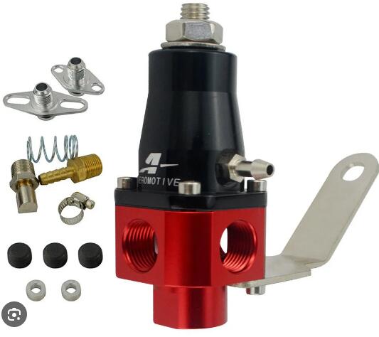 13301 Universal Bypass Fuel Pressure Regulator 3 Port 3/8 Thread Line Red& Black
