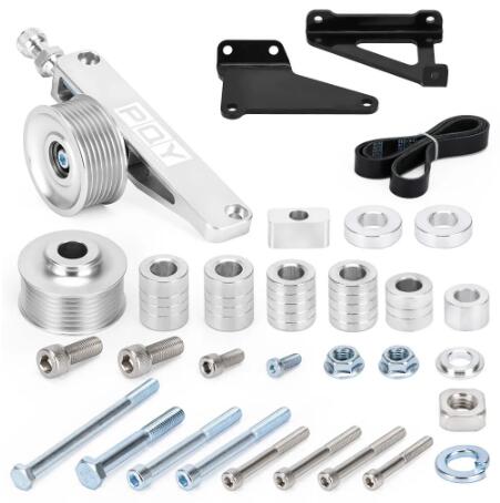 For Honda Acura K20 K24 A/C & P/S Eliminator Swap Package Delete Pulley Kit