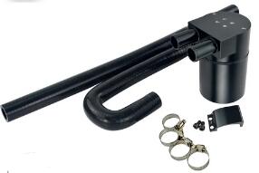 PQY - Black Aluminum Alloy Reservior Oil Catch Can Tank with radiator hose for BMW N54 335i 135i E90