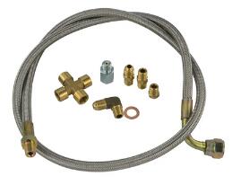 PQY - 36"Braided Stainless Steel Turbo Charge 1/8 NPT Fitting Oil Feed Line For T3/T4 Turbocharge P