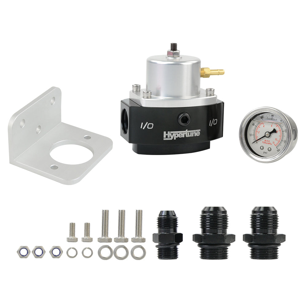 Aluminum Bypass Fuel Pressure Regulator with AN6*1 AN8*2 Fittings[blacksilver]