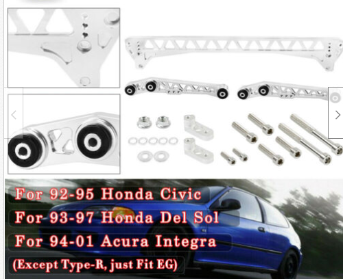 Function 7 Billet Lower Control Arm +Subframe Brace (92-95 For Civic/Del Sol)EG