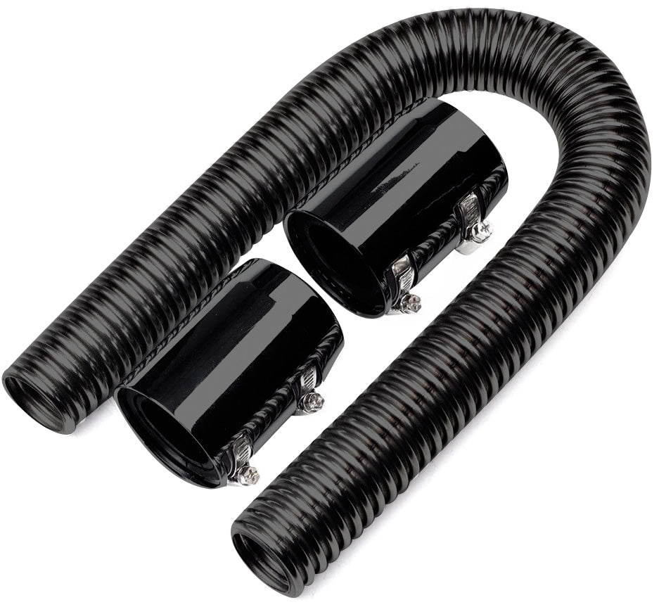 24" Stainless Steel Radiator Flexible Coolant Water Hose Kit with Caps Universal
