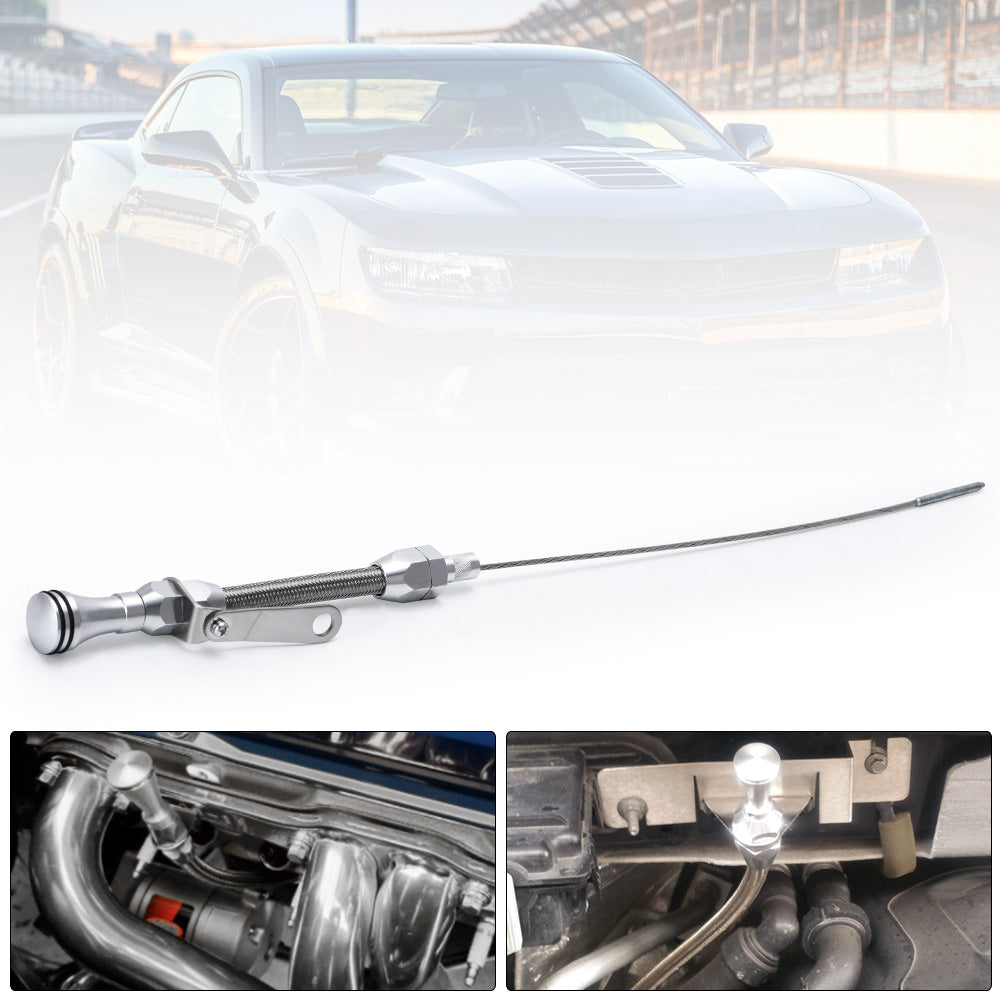 Silver Oil Dipstick SB Chevy 327 350 GJ007