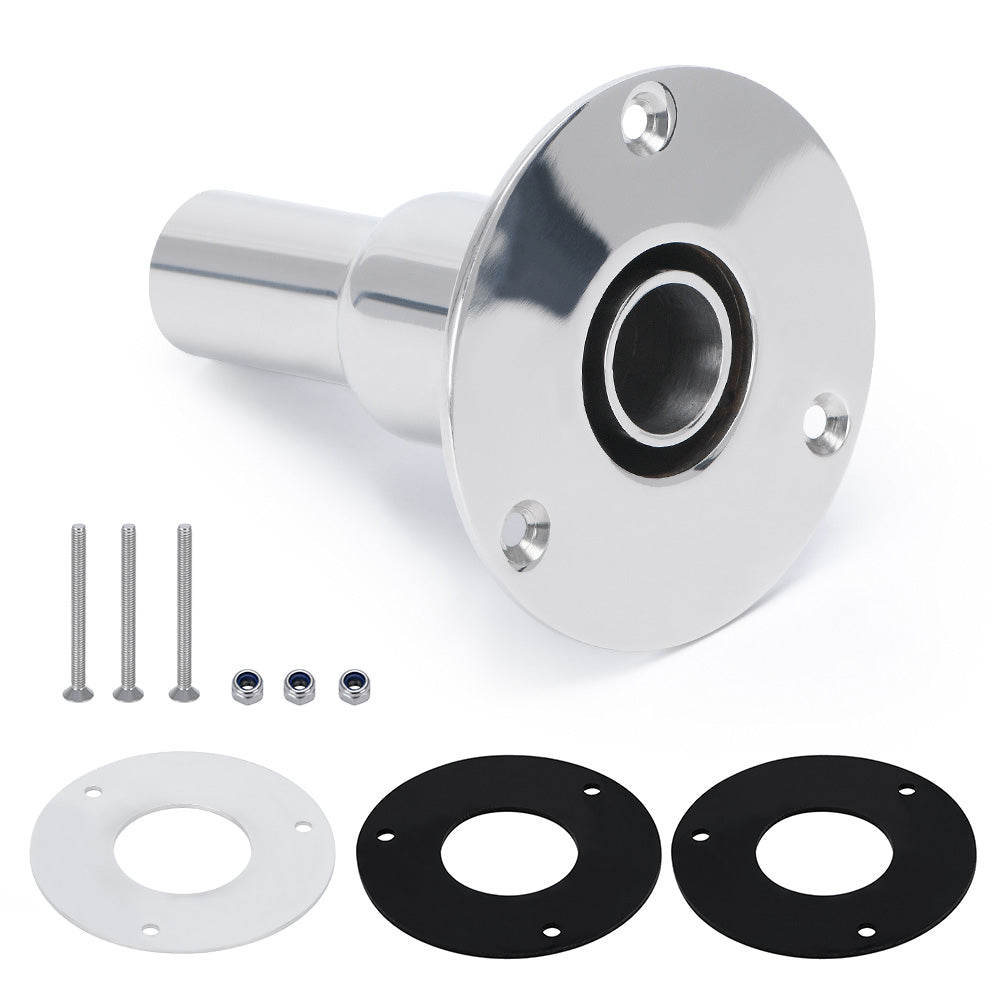 Stainless Steel 316 Straight Thru Hull Exhaust Skin, Fitting 24mm Tube Pipe Socket Hardware, for Diesel Parking heaters