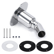 Stainless Steel 316 Curved Thru Hull Exhaust Skin, Fitting 24mm Tube Pipe Socket Hardware, for Diesel Parking heaters