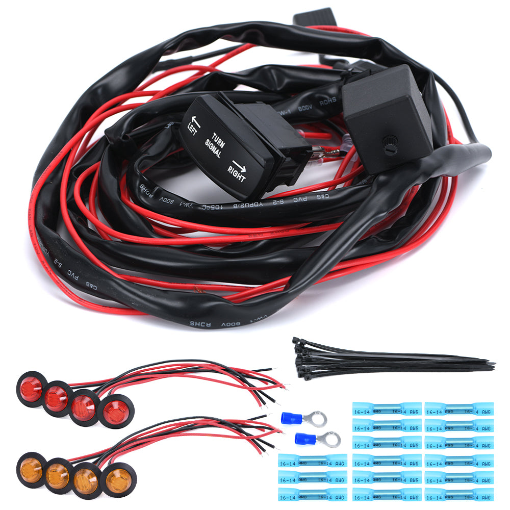 Rocker Switch Turn Signal Street Legal Kit Universal for ATV UTV Side by Side SXS LED Light Flasher Relay Fits Polaris RZR Ranger Turbo Can-Am