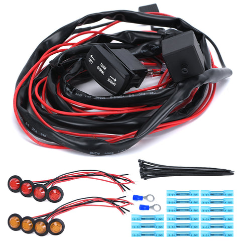 Rocker Switch Turn Signal Street Legal Kit Universal for ATV UTV Side by Side SXS LED Light Flasher Relay Fits Polaris RZR Ranger Turbo Can-Am