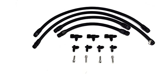 LS LSX LS1 LS2 LS6 LM7 Steam Vents - with Hardware and Hoses Kit - for Front and Rear Venting -4 AN Complete Coolant Crossover Black