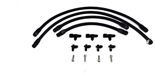 LS LSX LS1 LS2 LS6 LM7 Steam Vents - with Hardware and Hoses Kit - for Front and Rear Venting -4 AN Complete Coolant Crossover Black