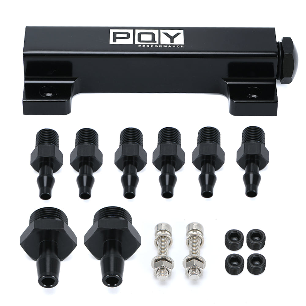6 Port Vacuum Block Intake Manifold Kit Fuel Wastegate Turbo Boost 1/8NPT For Racing FRF02BK-QY
