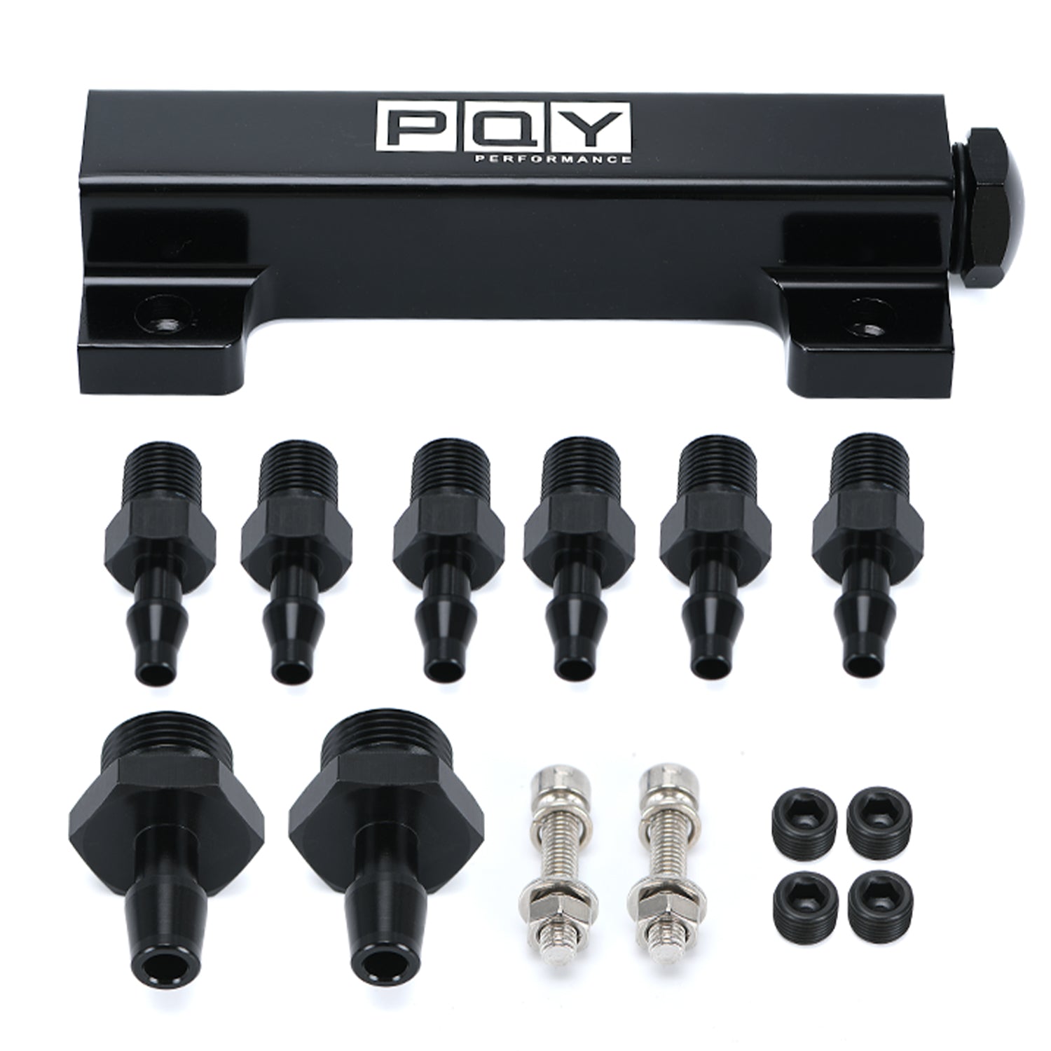 6 Port Vacuum Block Intake Manifold Kit Fuel Wastegate Turbo Boost 1/8NPT For Racing FRF02BK-QY