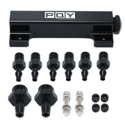 6 Port Vacuum Block Intake Manifold Kit Fuel Wastegate Turbo Boost 1/8NPT For Racing FRF02BK-QY