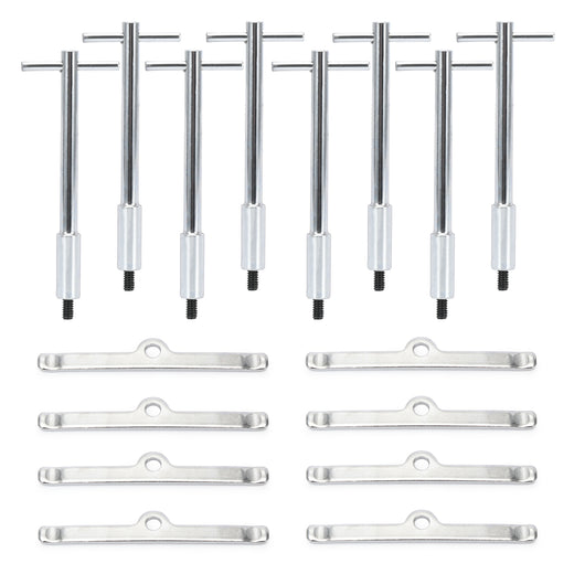 16PCS Valve Cover T-Bar Set Car Engine Valve Cover Hold Down Kit Replacement for SB SBC 265 283 302 305 307 327 350 400 SKU#EMK27