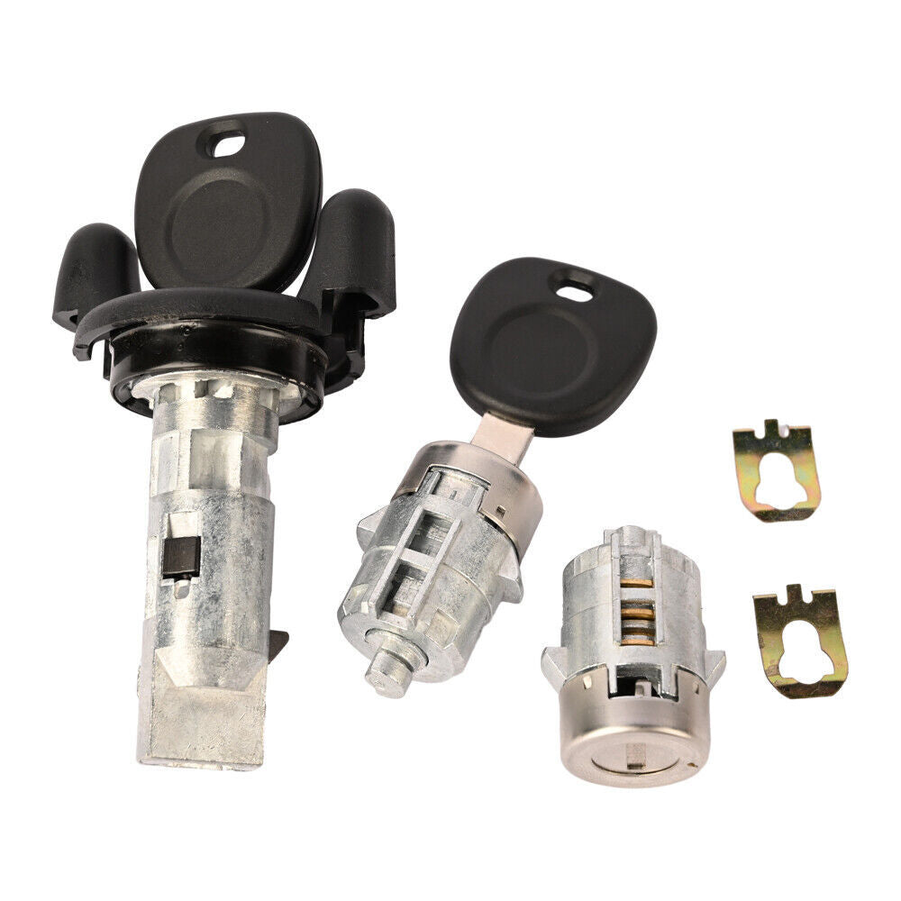 Ignition Switch Lock Cylinder and Pair Front Door Lock Cylinder with Keys Fit for Chevy Silverado Tahoe GMC Sierra Yukon 1999-2000 Replace 704600 702912 598007 SKU#CBS40