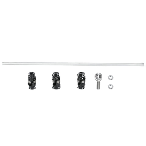 Steering Box Black U Joint 36" Steel Steering Shaft + 3/4" Support Bearing GM