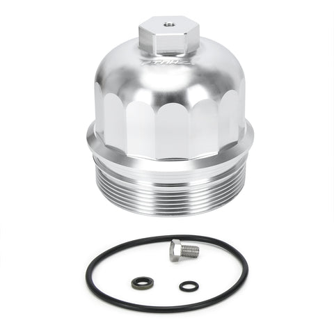 Fuel Filter Housing Cap OE:134001 for 2017-2020 GM Duramax 6.6L L5P Chevy Silverado/GMC Sierra 2500HD 3500HD Billet Aluminum with Drain Plug sliver SKU#CAP18S