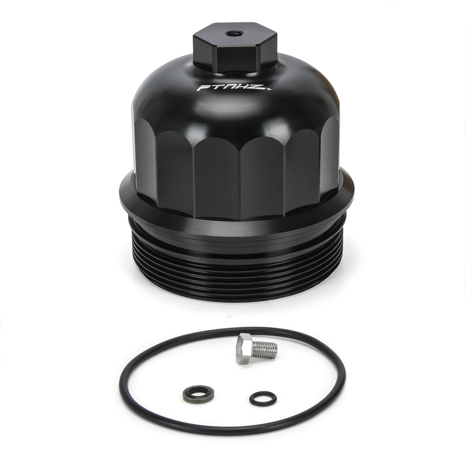 Fuel Filter Housing Cap OE:134001 for 2017-2020 GM Duramax 6.6L L5P Chevy Silverado/GMC Sierra 2500HD 3500HD Billet Aluminum with Drain Plug black SKU#CAP18BK