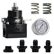 PQY AN6 high pressure fuel regulator w/ boost - 8AN 8/8/6 EFI Fuel Pressure Regulator with gauge PQY