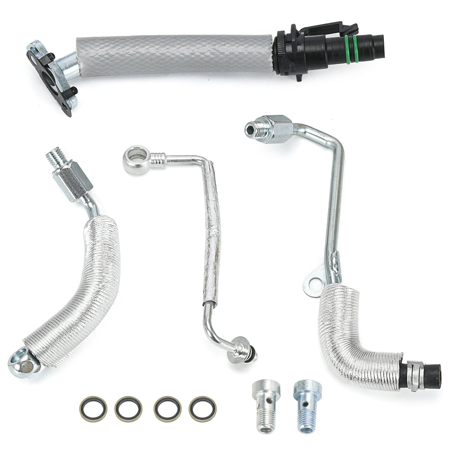 4Pcs Turbo Oil Return Drain & Oil Feed Line Kit Compatible with Buick Encore 11-20 Chevrolet Cruze Sonic Trax 1.4L L4 Replace 25198546 55587854 55592600 25200947 SKU#OFK40
