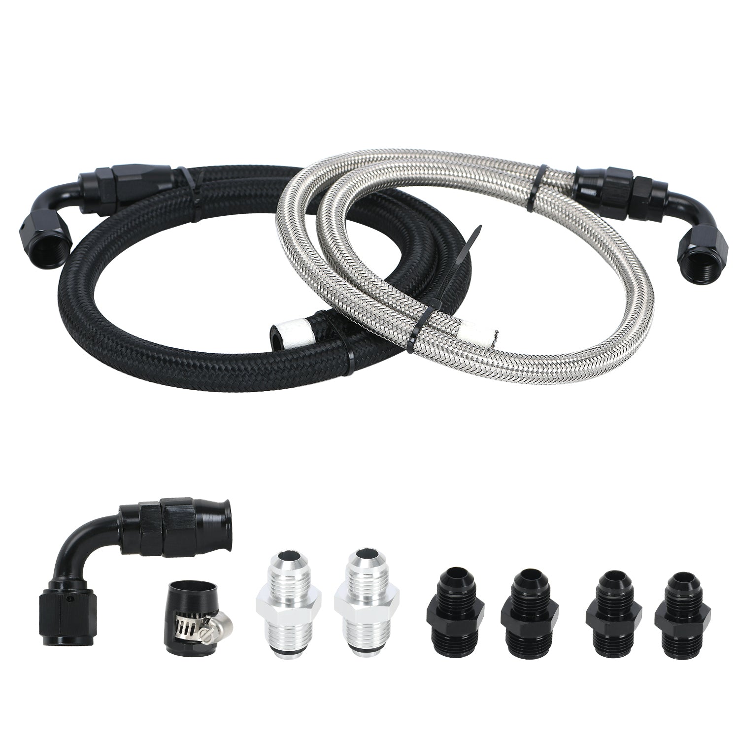 25in 6AN Power Steering Hose Kit For LS Swap Chevy C10, Connects GM Type II Power Steering Pump