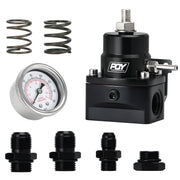 PQY AN8 high pressure fuel regulator w/ boost - 8AN 8/8/6 EFI Fuel Pressure Regulator with gauge PQY