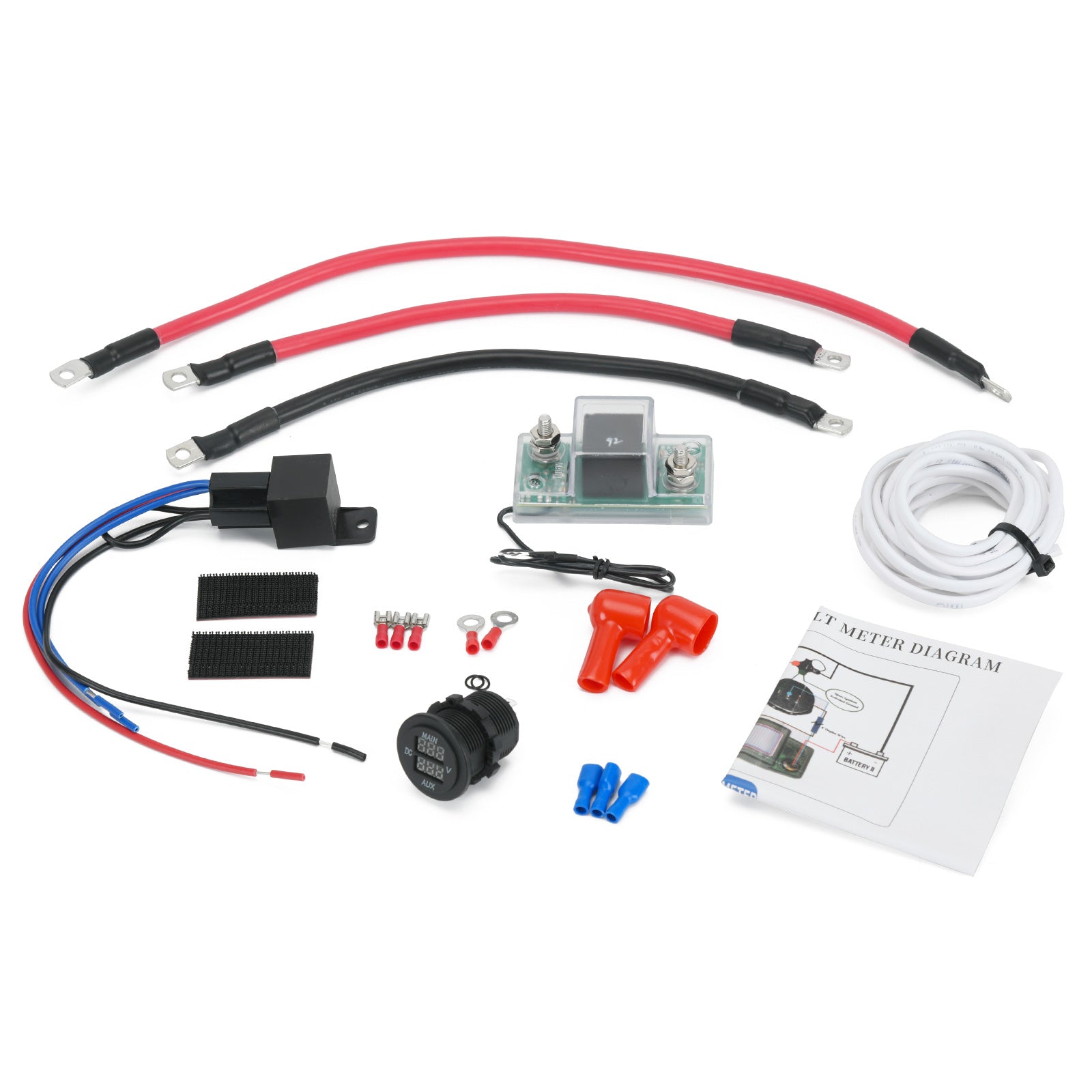Dual Battery Isolator Connect & Monitor Kit, Replace for UTV-SBI-CM, Compatible with Honda Pioneer 1000/700/500, Talon & Polaris General 1000, Ranger 400/570/800/900, RZR, 1998-...