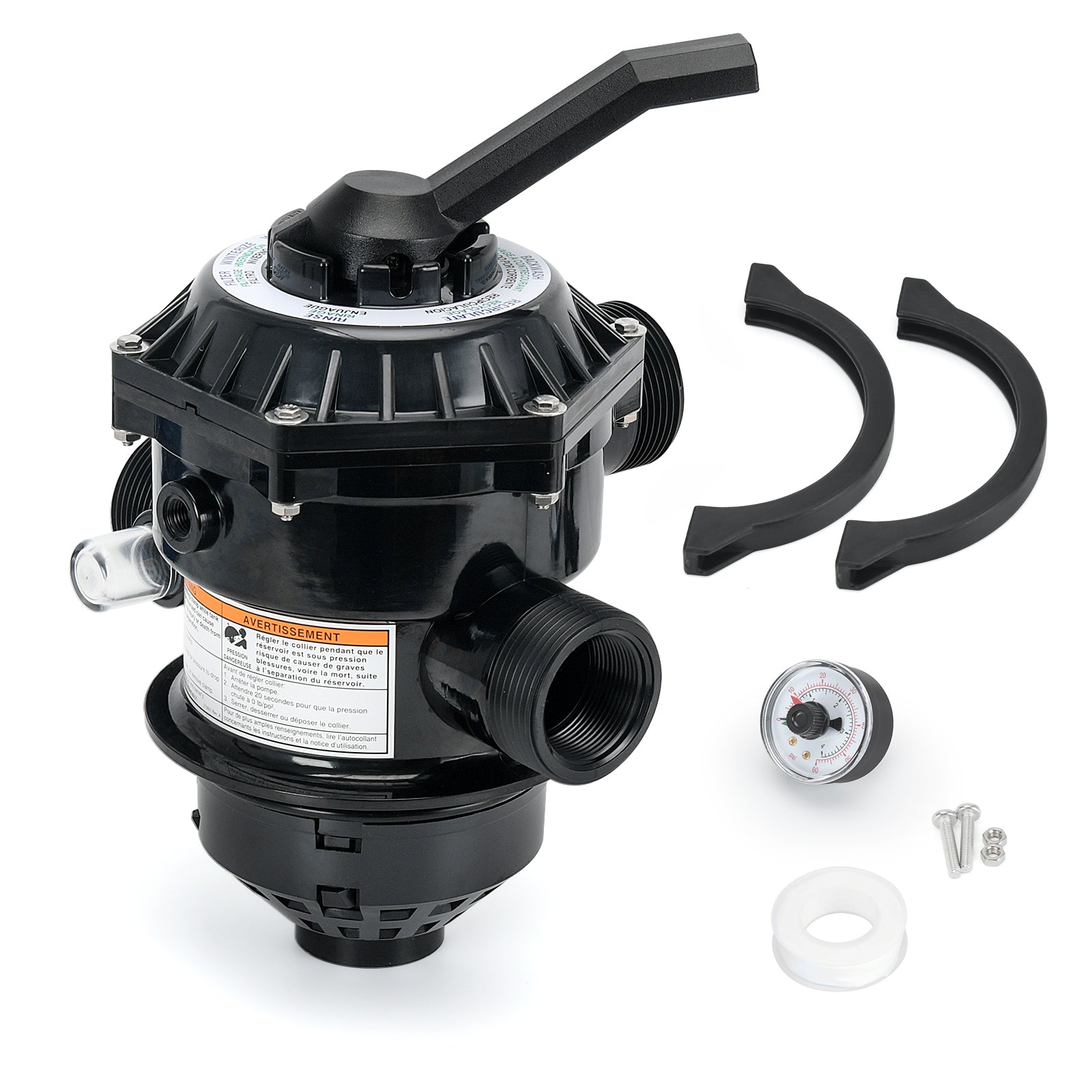 262506 1-1/2-Inch 6-Way Clamp Style Valve Pool and Spa Sand Filter