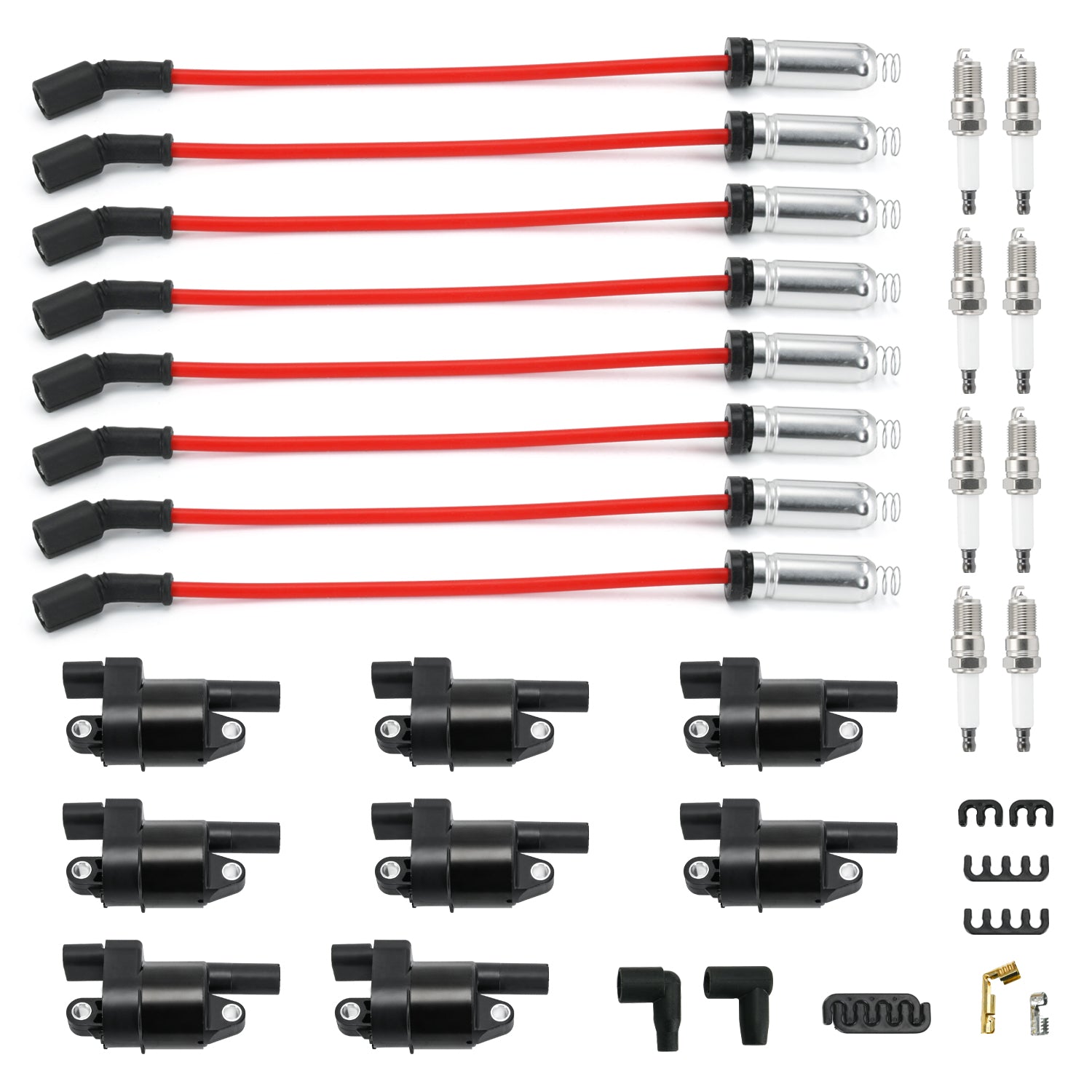 8Pack Ignition Coil+Spark Plug+Wire Set For Chevy Silverado 1500 GMC Tahoe SKU:OIC14