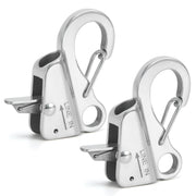 2-pack sliver 316 stainless steel rope hook yacht boat fast rope spring hook adjustable line length sliding anchor hook SKU#CBS49BK-W2