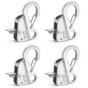 4-pack sliver 316 stainless steel rope hook yacht boat fast rope spring hook adjustable line length sliding anchor hook SKU#CBS49BK-W4