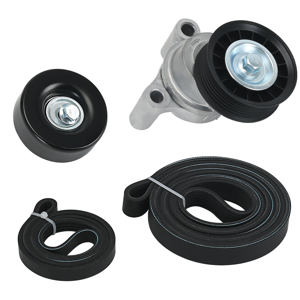39083 Drive Belt Tensioner Pulley Assembly Kit Fit for Chevy Silverado 1500 Avalanche Tahoe 2009-2013, Fit for GMC Sierra 1500 Yukon 2010-1013, Fit for Hummer H2 H3 2009, 6.2L/6...