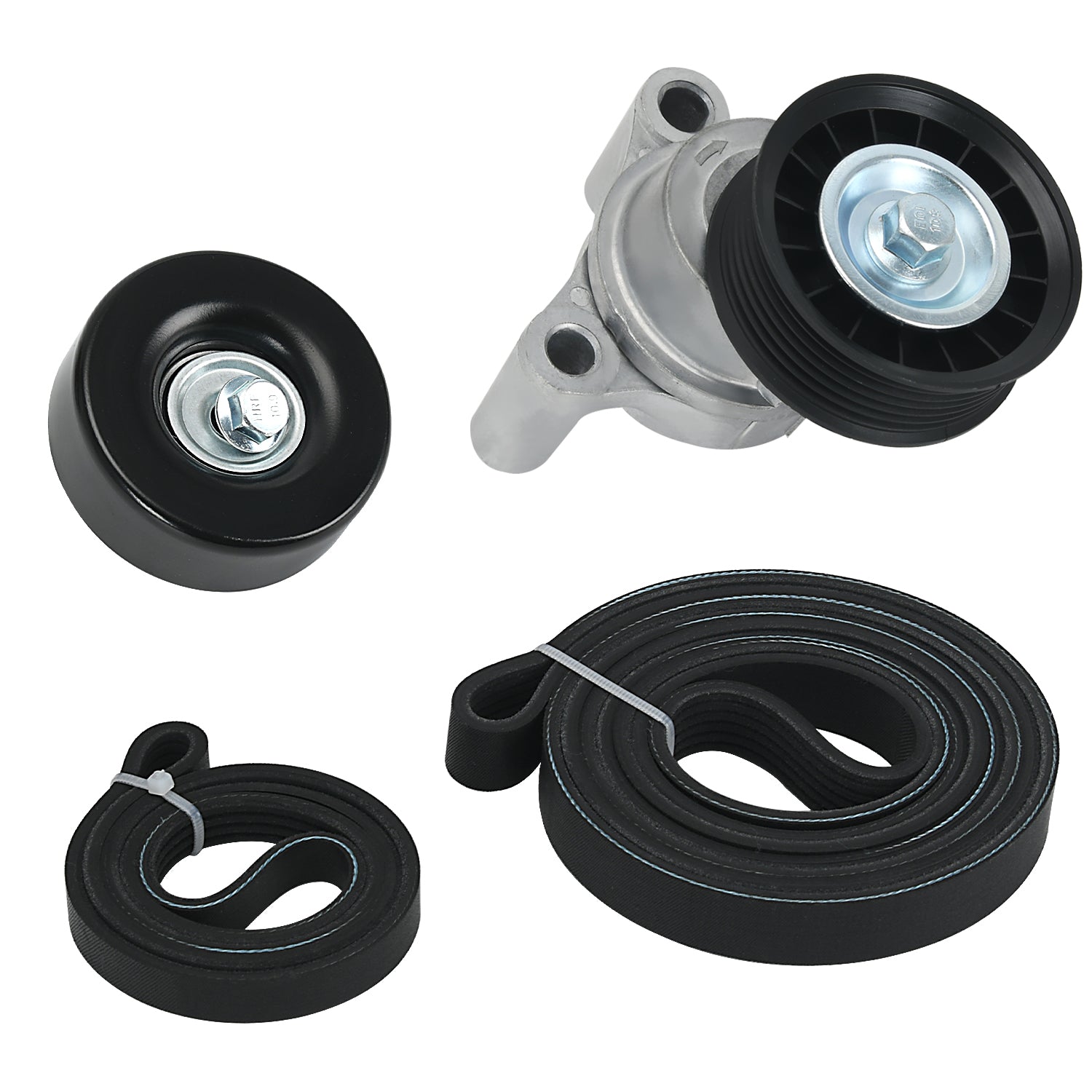 39083 Drive Belt Tensioner Pulley Assembly Kit Fit for Chevy Silverado 1500 Avalanche Tahoe 2009-2013, Fit for GMC Sierra 1500 Yukon 2010-1013, Fit for Hummer H2 H3 2009, 6.2L/6...