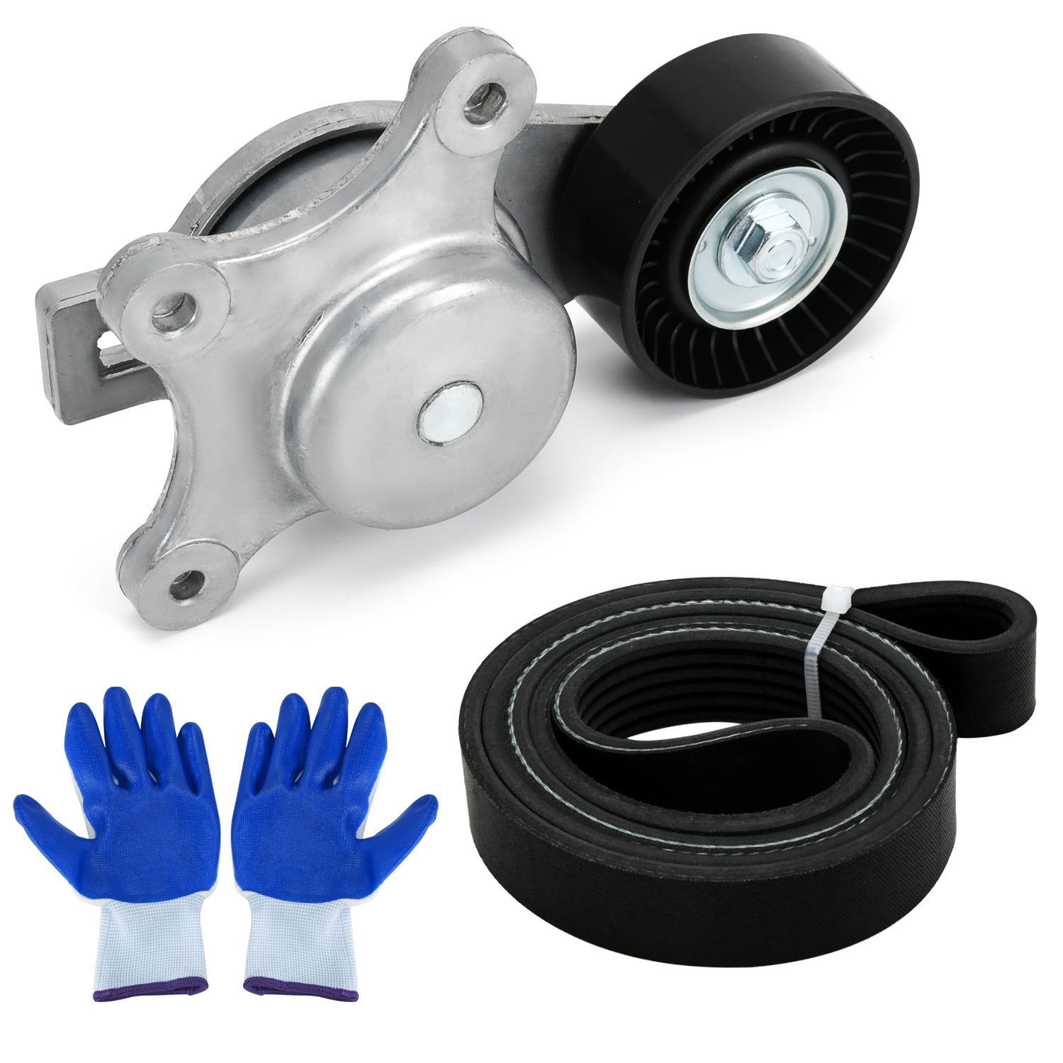 Engine Serpentine Belt Drive Kit with Tensioner Compatible with Ford & Lincoln Cars - Explorer 2012-2018, Edge, Taurus, Flex, Police Interceptor Utility, MKZ, MKX, MKS, MKT - 3....