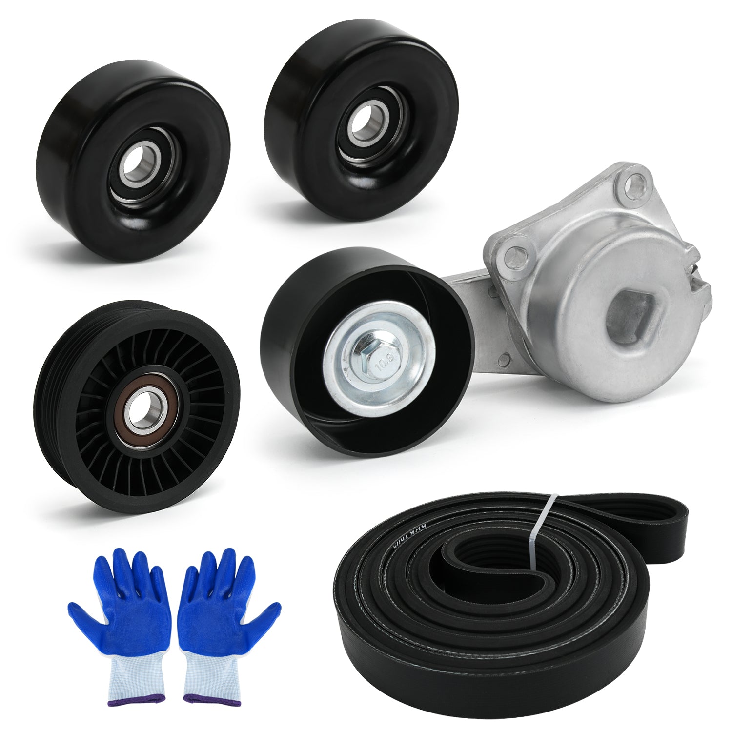 Serpentine Belt Tensioner Kit Fits For Ford F150 2005-2006 2008-2010, Complete Serpentine Belt Drive Component Kit 90K-38274A/ 38001/ 36157/ 38274/ K061025
