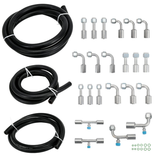 25PCS Air Conditioning Hose and Fitting Kit Includes 6ft #6#8#10 AC Hoses and #6#8#10 AC Fittings SKU#OFK47
