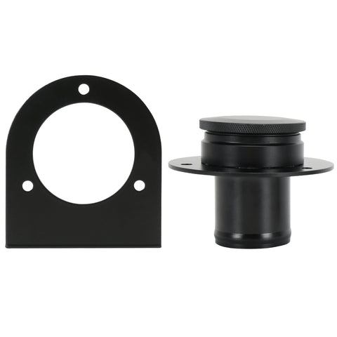 17-2530 Remote Fuel Tank Filler Neck With Billet Aluminum Gas Cap & Weld-On Steel Mount Bracket For 2"" Hose Connection, Straight SKU#CAP52S